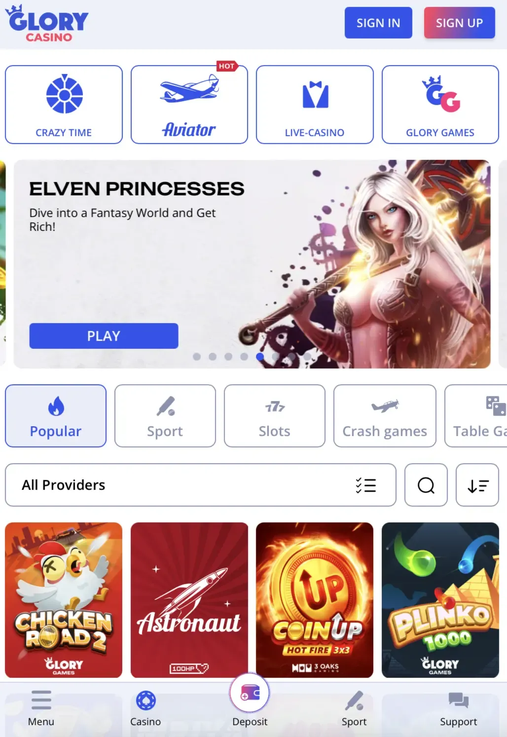 Glory Casino Mobile App